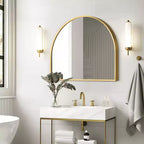 Specchio Sospeso MAYEERTY Lega di Alluminio Bordo Sottile Ad Angolo Retto Arco Oro