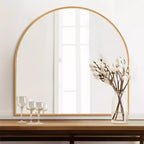 Specchio Sospeso MAYEERTY Lega di Alluminio Bordo Sottile Ad Angolo Retto Arco Oro