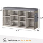 Scarpiera con cuscino rimovibile - Organizzatore a 3 ripiani con ripiani regolabili