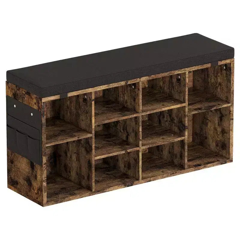Scarpiera con cuscino rimovibile - Organizzatore a 3 ripiani con ripiani regolabili