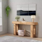 Acekool 63 Tavolo Consolle Moderno da Fattoria, Tavolo da Divano Rettangolare Stretto con Finitura Venatura del Legno, Tavolo da Ingresso per Soggiorno o Appartamento