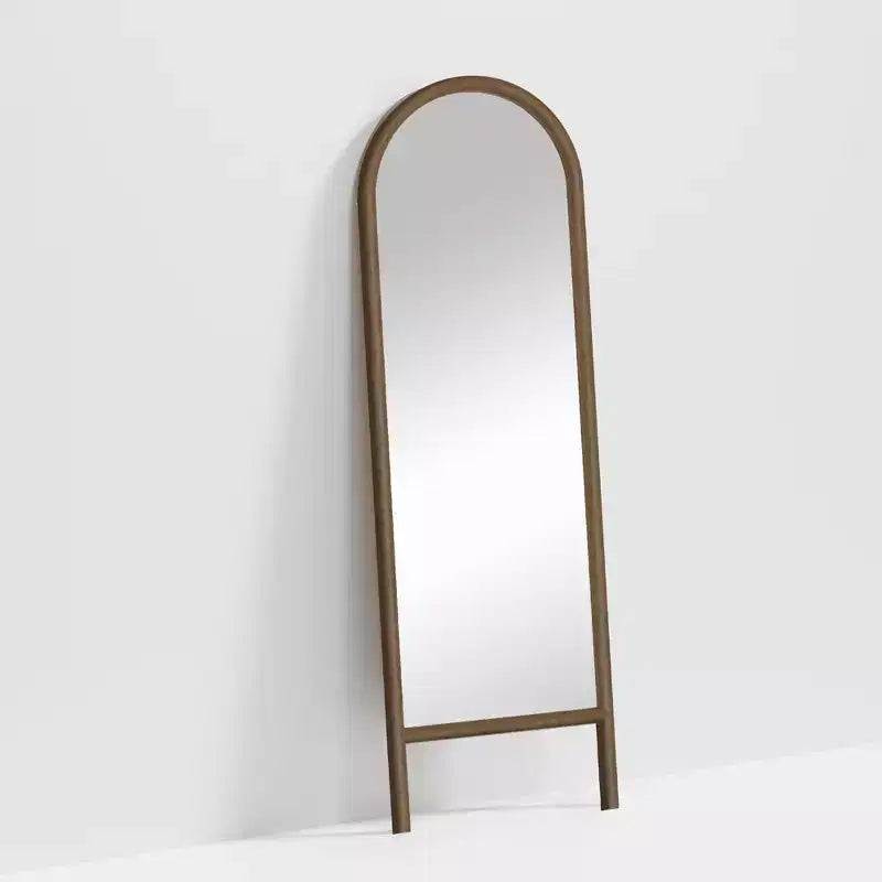 Specchio a figura intera MAYEERTY in legno massello, a pioli, ad arco, nero 64x21x1 pollici, senza supporto