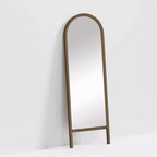 Specchio a figura intera MAYEERTY in legno massello, a pioli, ad arco, nero 64x21x1 pollici, senza supporto