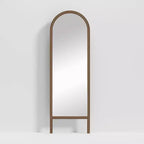 Specchio a figura intera MAYEERTY in legno massello, a pioli, ad arco, nero 64x21x1 pollici, senza supporto