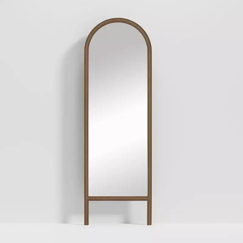 Specchio a figura intera MAYEERTY in legno massello, a pioli, ad arco, nero 64x21x1 pollici, senza supporto