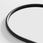 Specchio a figura intera MAYEERTY in legno massello, a pioli, ad arco, nero 64x21x1 pollici, senza supporto