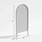 Specchio a figura intera MAYEERTY in legno massello, a pioli, ad arco, nero 64x21x1 pollici, senza supporto