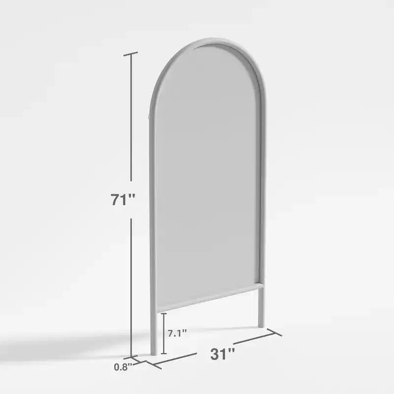 Specchio a figura intera MAYEERTY in legno massello, a pioli, ad arco, nero 64x21x1 pollici, senza supporto