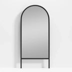 Specchio a figura intera MAYEERTY in legno massello, a pioli, ad arco, nero 64x21x1 pollici, senza supporto
