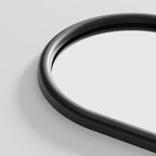 Specchio a figura intera MAYEERTY in legno massello, a pioli, ad arco, nero 64x21x1 pollici, senza supporto