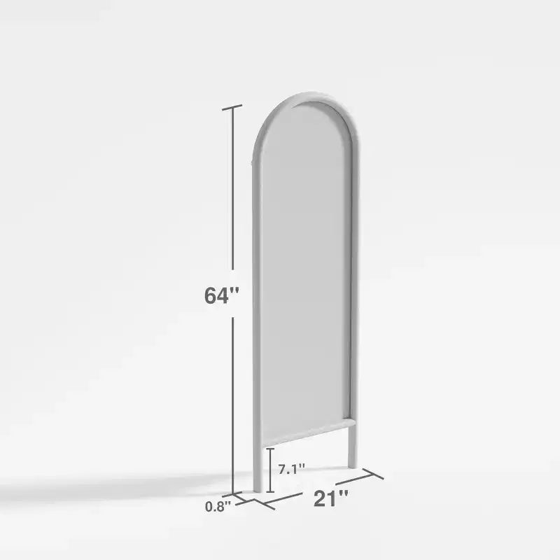 Specchio a figura intera MAYEERTY in legno massello, a pioli, ad arco, nero 64x21x1 pollici, senza supporto