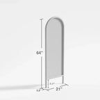 Specchio a figura intera MAYEERTY in legno massello, a pioli, ad arco, nero 64x21x1 pollici, senza supporto