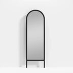 Specchio a figura intera MAYEERTY in legno massello, a pioli, ad arco, nero 64x21x1 pollici, senza supporto