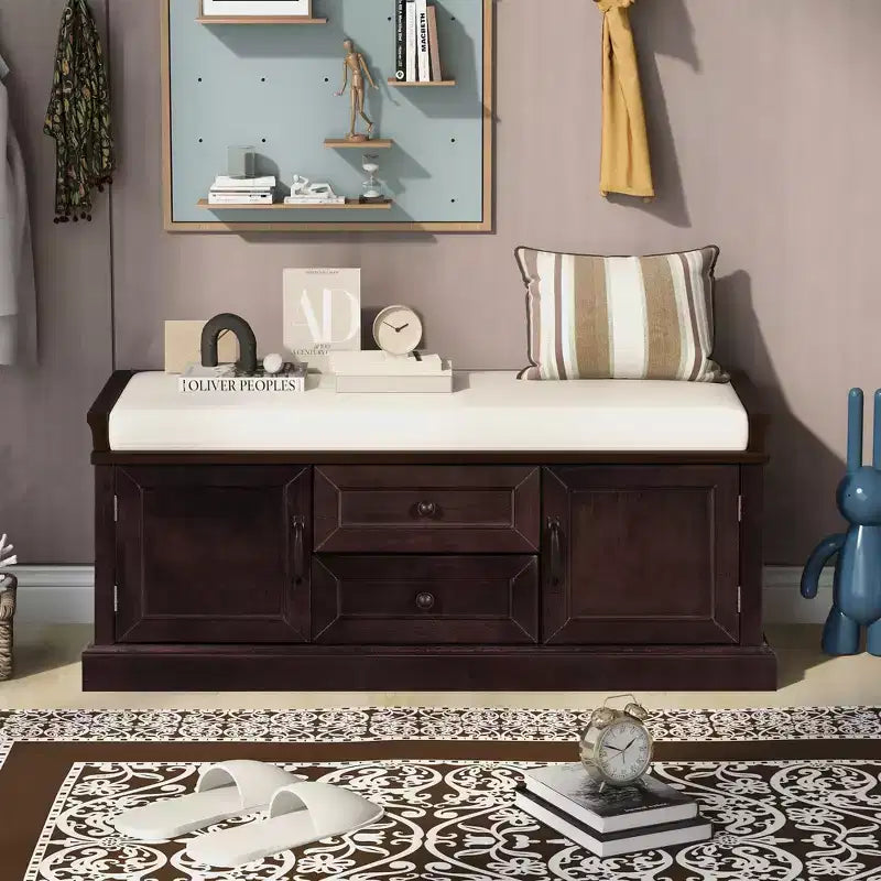 GDFStudio Panca scarpiera Frances con cassetti e armadietti