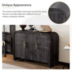 Bestier Mobile Contenitore a Buffet con Ante e Cassetti, Credenza Moderna Minimalista Curva con Maniglie Dorate per Soggiorno e Sala da Pranzo