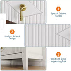 Cassettiera a 5 cassetti per camera da letto, comò in legno da 32" di larghezza con maniglie in metallo, organizer per vestiti scanalato, comodino stretto