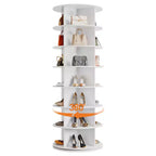 COZONY Scarpiera a Torre Rotante a 7 Livelli, Alta 162 cm, Girevole a 360°, per 28-32 Paia di Scarpe, Organizzatore Circolare Autoportante per Ingresso, Soggiorno
