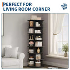 COZONY Scarpiera a Torre Rotante a 7 Livelli, Alta 162 cm, Girevole a 360°, per 28-32 Paia di Scarpe, Organizzatore Circolare Autoportante per Ingresso, Soggiorno