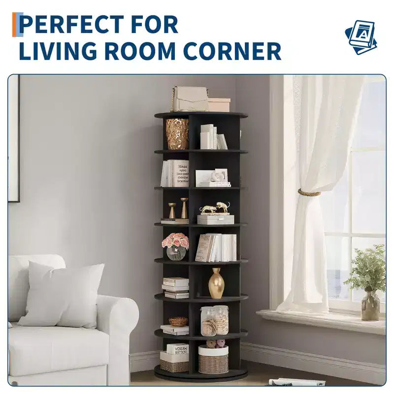 COZONY Scarpiera a Torre Rotante a 7 Livelli, Alta 162 cm, Girevole a 360°, per 28-32 Paia di Scarpe, Organizzatore Circolare Autoportante per Ingresso, Soggiorno