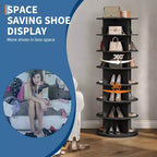 COZONY Scarpiera a Torre Rotante a 7 Livelli, Alta 162 cm, Girevole a 360°, per 28-32 Paia di Scarpe, Organizzatore Circolare Autoportante per Ingresso, Soggiorno