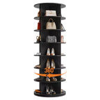 COZONY 64 Tall 7-Tier Rotating Shoe Rack Tower  360 Free Standing Storage for 2832 Pairs, Round Spinning Organizer for Entryway, Living Room