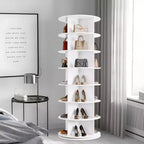 COZONY Scarpiera a Torre Rotante a 7 Livelli, Alta 162 cm, Girevole a 360°, per 28-32 Paia di Scarpe, Organizzatore Circolare Autoportante per Ingresso, Soggiorno