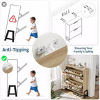 Acekool Scarpiera in Rovere - Organizer a 2 Scomparti Ribaltabili con Gambe in Metallo per Ingresso e Corridoio