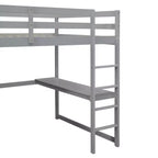Letto a soppalco a grandezza naturale con armadio e scrivania, struttura letto a soppalco in legno con ripiani e cassetti per bambini, ragazzi e adulti