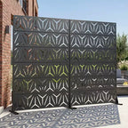 MAYEERTY Star 01 Divisorio in Acciaio Zincato Nero, 72x47x16, Paravento per Esterni Bifacciale da 6 Pezzi
