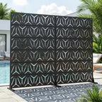 MAYEERTY Star 01 Divisorio in Acciaio Zincato Nero, 72x47x16, Paravento per Esterni Bifacciale da 6 Pezzi