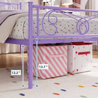 Struttura letto in metallo per letto singolo, Strutture letto con testiera, Struttura letto a piattaforma in metallo con pediera, Supporto a doghe in acciaio, Facile montaggio