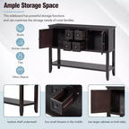 GDFStudio Hannah Vintage 46 Tavolino Consolle in Legno Massello con Armadietti e Ripiano Inferiore