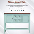 GDFStudio Hannah Vintage 46 Tavolino Consolle in Legno Massello con Armadietti e Ripiano Inferiore