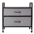 VEVOR Mini Fridge Stand with Storage, 176 lb-Capacity Mini Fridge Table with 2 Drawers & 4 Swivel Wheels, Mobile Mini Fridge Shelf, Gray
