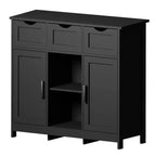 Okak Mobiletto Versatile da Bagno, Camera da Letto e Soggiorno, Armadietto a Terra con 3 Cassetti, 2 Scomparti e 3 Ante, Mobiletto d'Accento