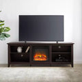 GDFStudio Colcord Modern Wood 70 Fireplace TV Stand with 2 Shelves