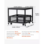 VEVOR Supporto per Mini Frigo con Ripiano, Tavolino per Mini Frigo da 90 kg con Carrello Rimovibile e Ruote Girevoli, Supporto per Frigorifero per Bevande, Nero