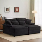 Set Whisen di divani chaise longue doppi con pouf reversibile e contenitore