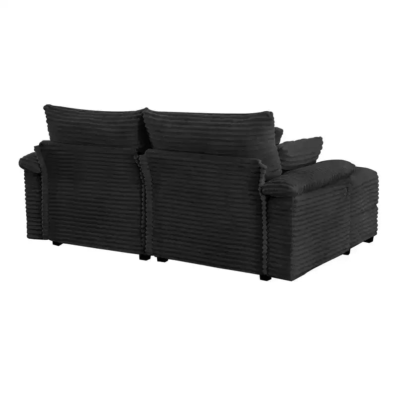 Set Whisen di divani chaise longue doppi con pouf reversibile e contenitore