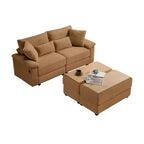 Set Whisen di divani chaise longue doppi con pouf reversibile e contenitore