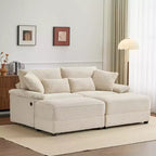 Set Whisen di divani chaise longue doppi con pouf reversibile e contenitore