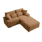 Set Whisen di divani chaise longue doppi con pouf reversibile e contenitore