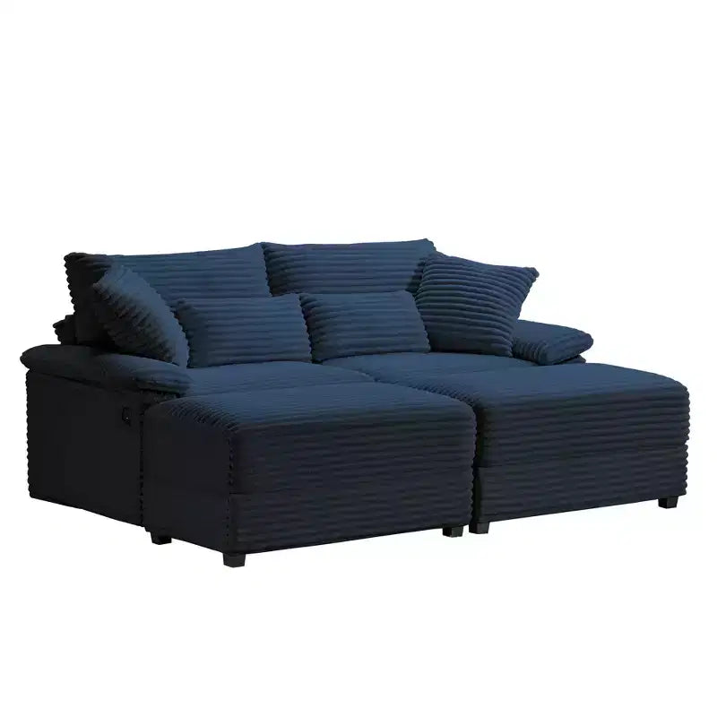 Set Whisen di divani chaise longue doppi con pouf reversibile e contenitore