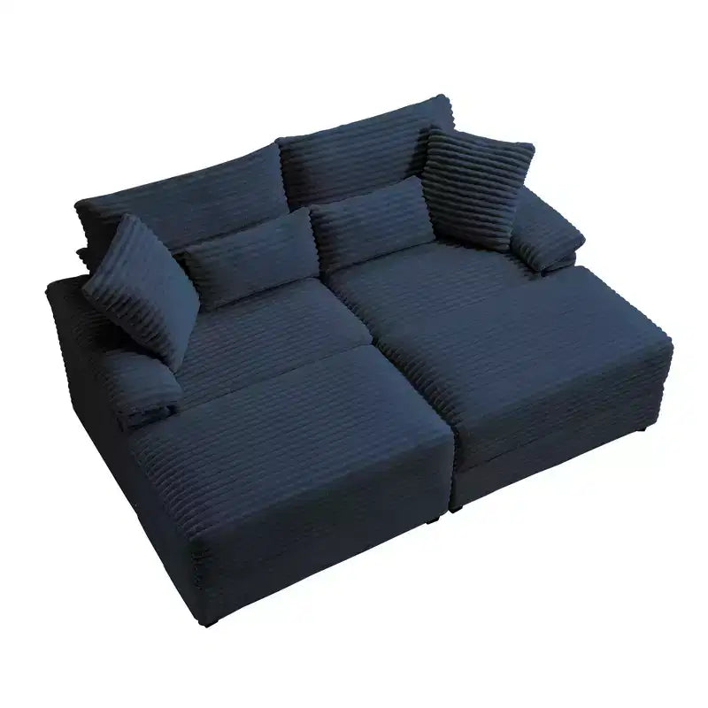 Set Whisen di divani chaise longue doppi con pouf reversibile e contenitore