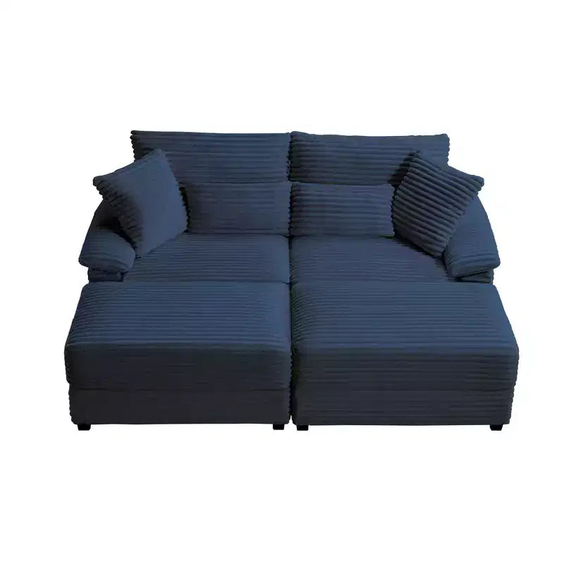 Set Whisen di divani chaise longue doppi con pouf reversibile e contenitore