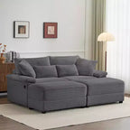 Set Whisen di divani chaise longue doppi con pouf reversibile e contenitore