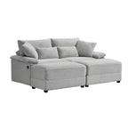 Set Whisen di divani chaise longue doppi con pouf reversibile e contenitore