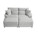 Set Whisen di divani chaise longue doppi con pouf reversibile e contenitore
