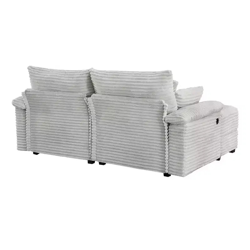 Set Whisen di divani chaise longue doppi con pouf reversibile e contenitore