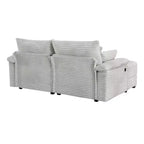 Set Whisen di divani chaise longue doppi con pouf reversibile e contenitore